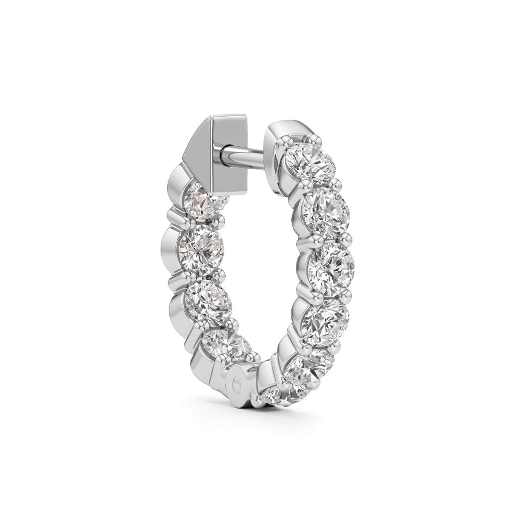 150Ct Round Shape Hoops Earrings