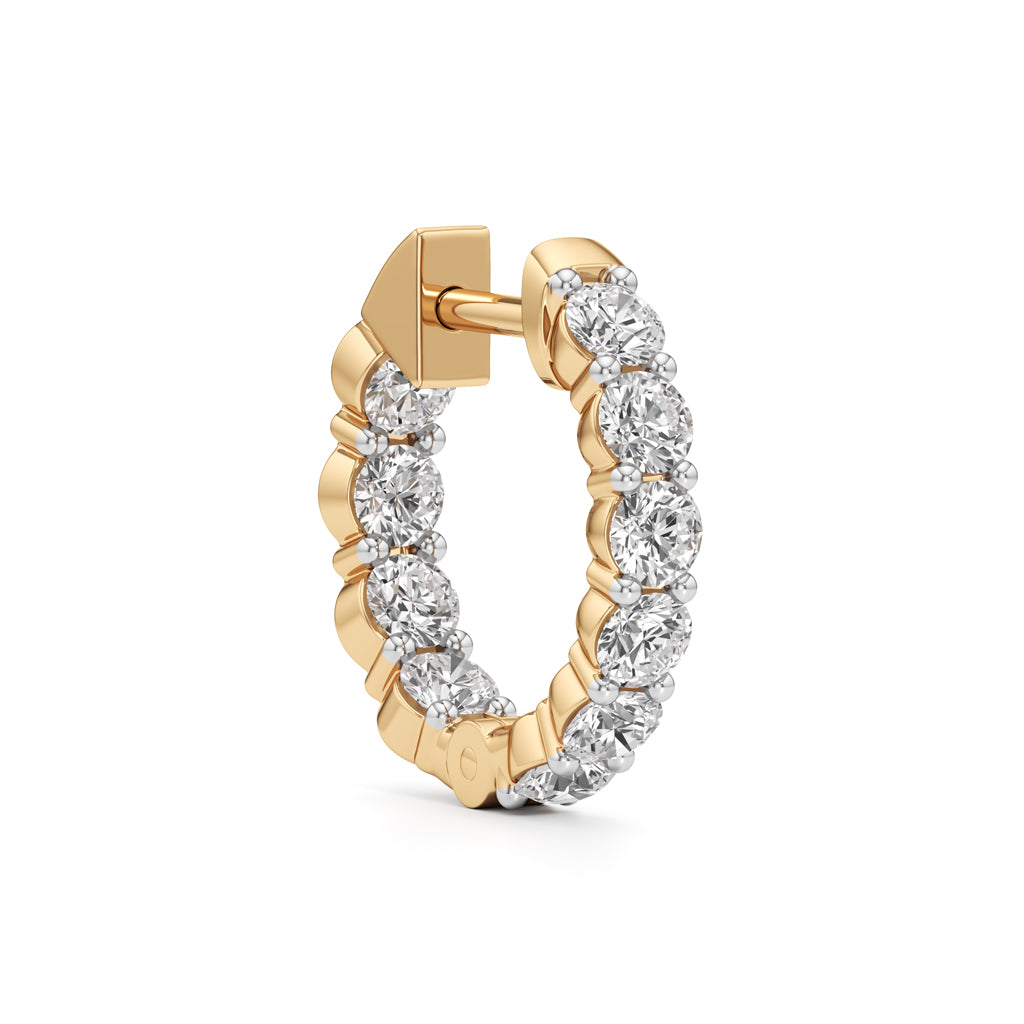 150Ct Round Shape Hoops Earrings