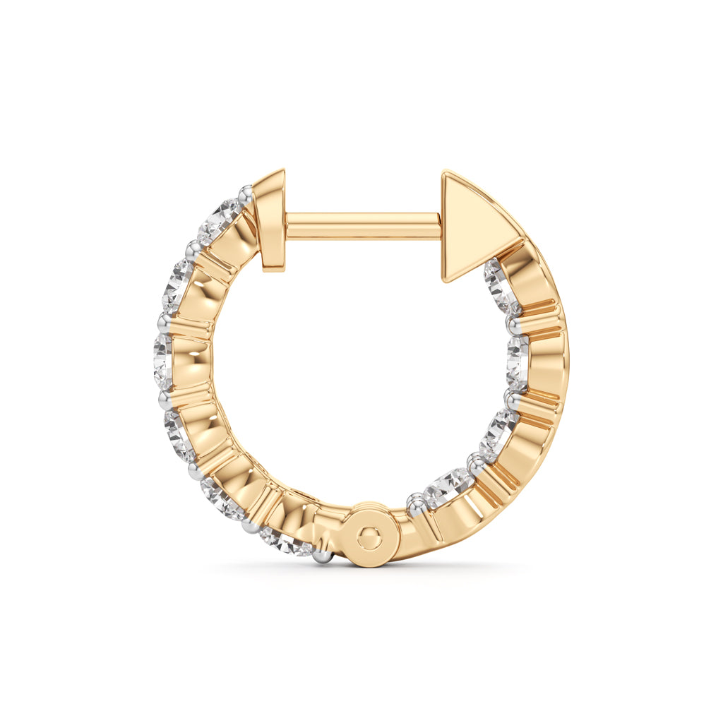 150Ct Round Shape Hoops Earrings
