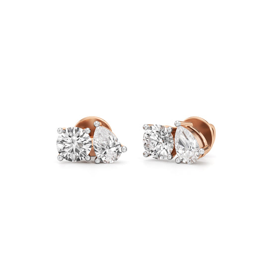 15Ct Pear Shape Solitaire Studs Earrings