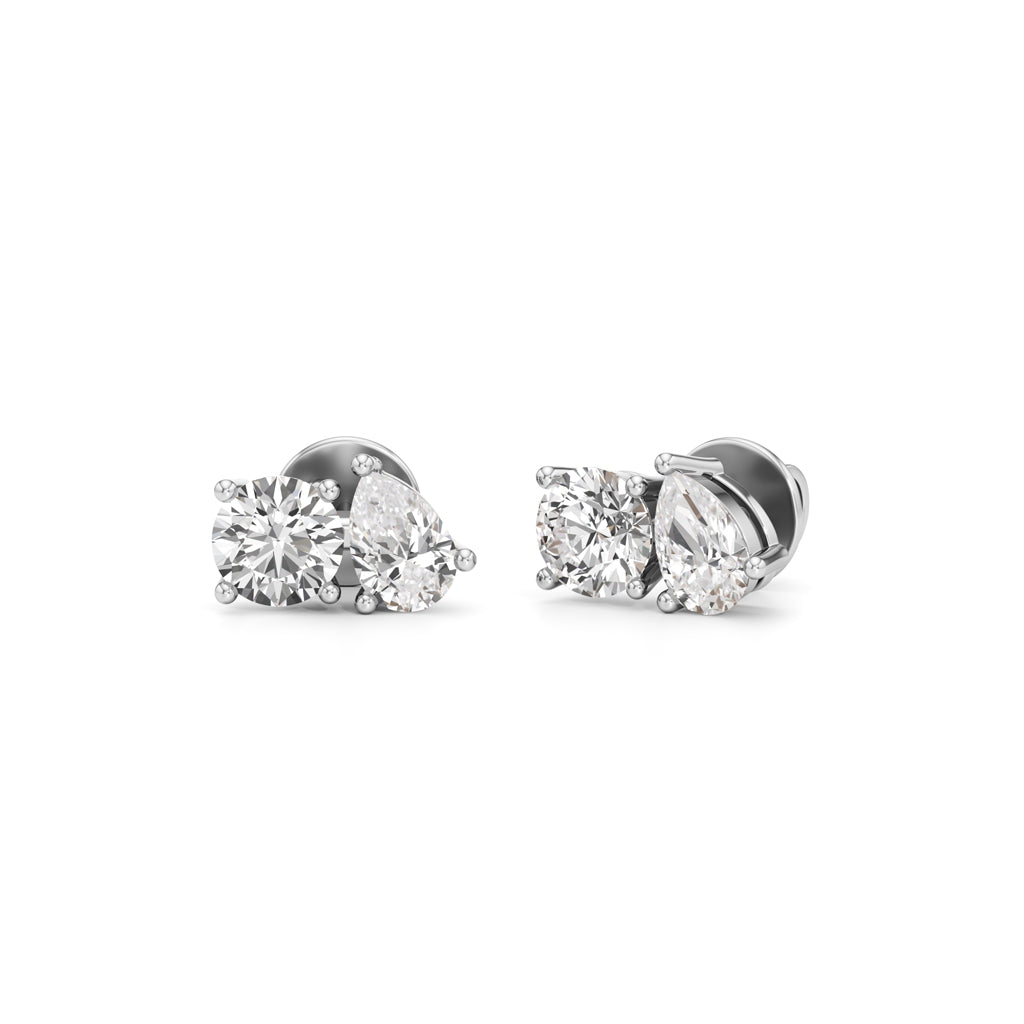15Ct Pear Shape Solitaire Studs Earrings