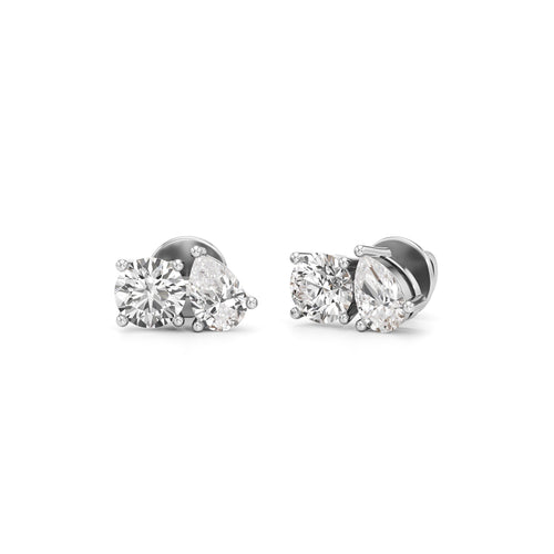 15Ct Pear Shape Solitaire Studs Earrings