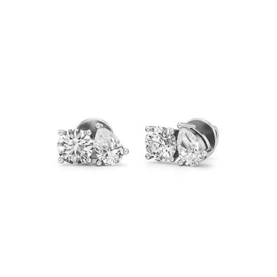 15Ct Pear Shape Solitaire Studs Earrings