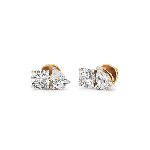 15Ct Pear Shape Solitaire Studs Earrings