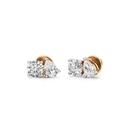 15Ct Pear Shape Solitaire Studs Earrings