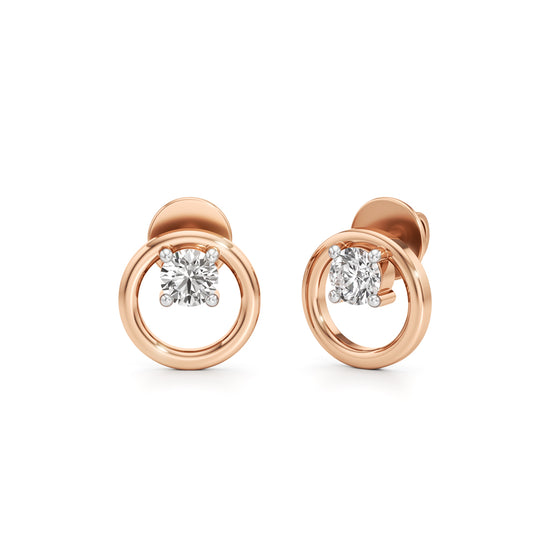 05Ct Round Shape Solitaire Studs Earrings