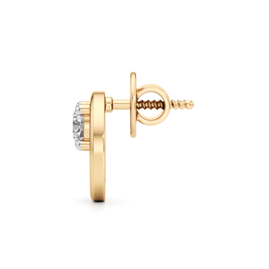 05Ct Round Shape Solitaire Studs Earrings