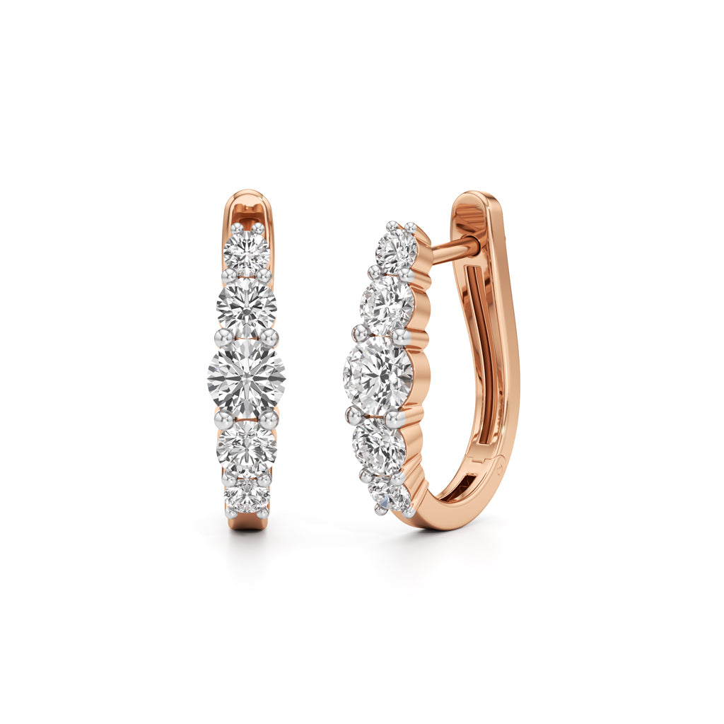 1Ct Round Shape Delicate Earrings
