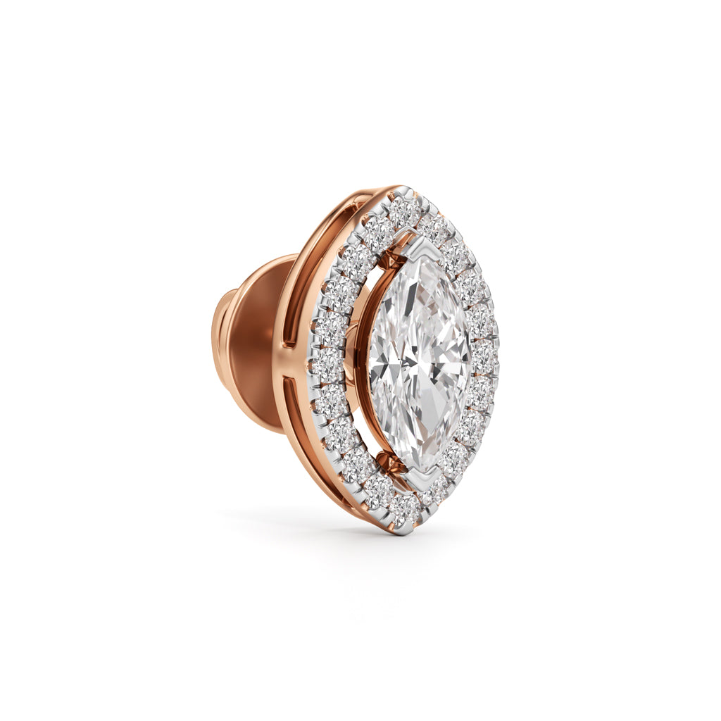 125Ct Marquise Shape Halo Studs Earrings