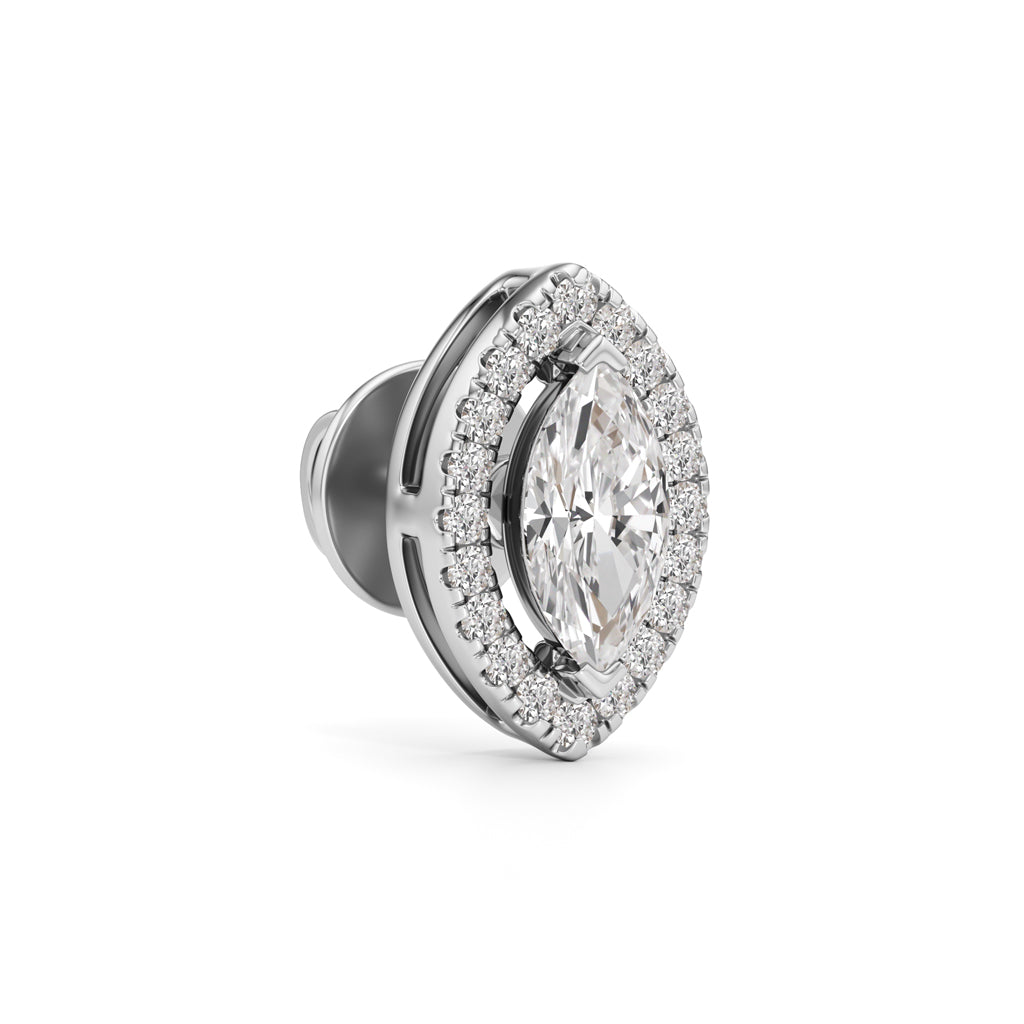 125Ct Marquise Shape Halo Studs Earrings
