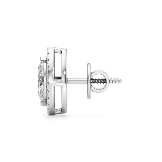 125Ct Marquise Shape Halo Studs Earrings