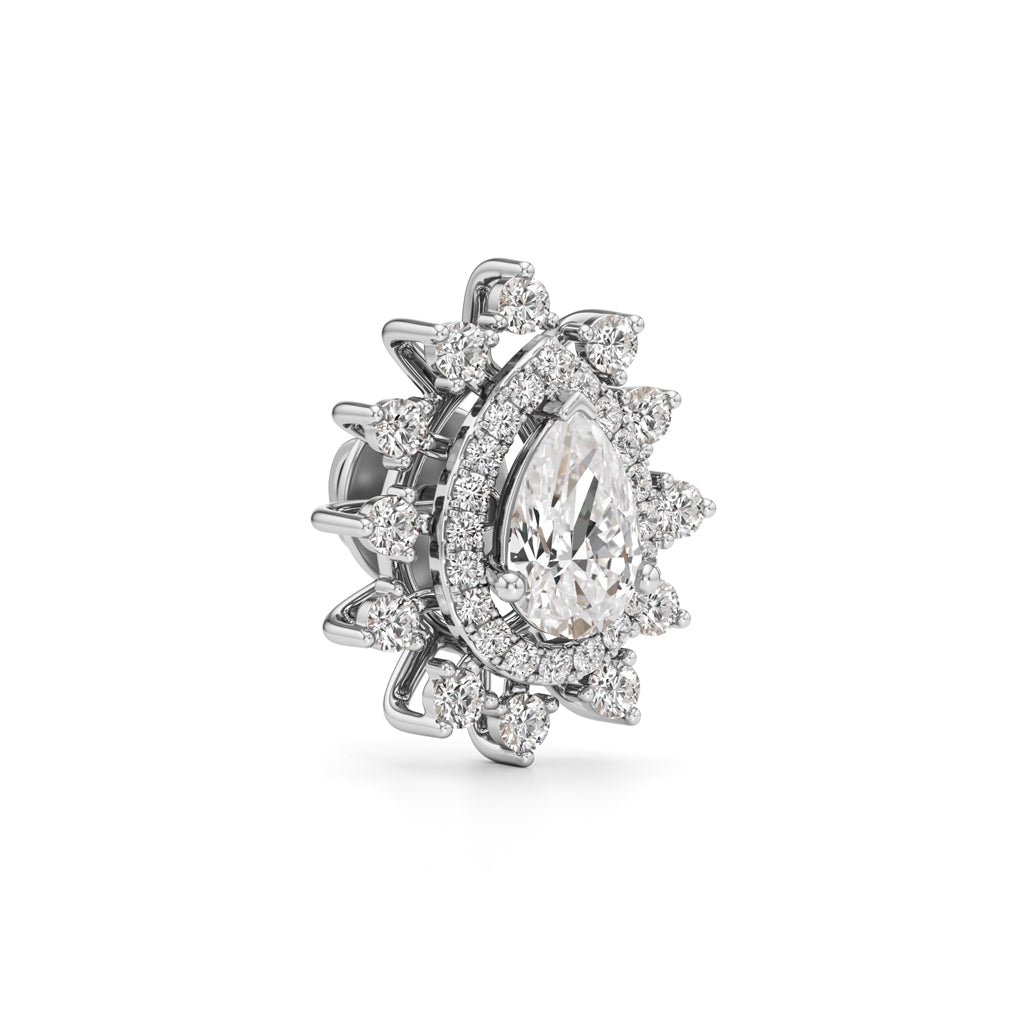 150Ct Pear Shape Halo Studs Earrings