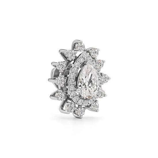 150Ct Pear Shape Halo Studs Earrings