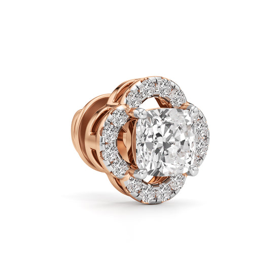 175Ct Cushion Shape Halo Studs Earrings