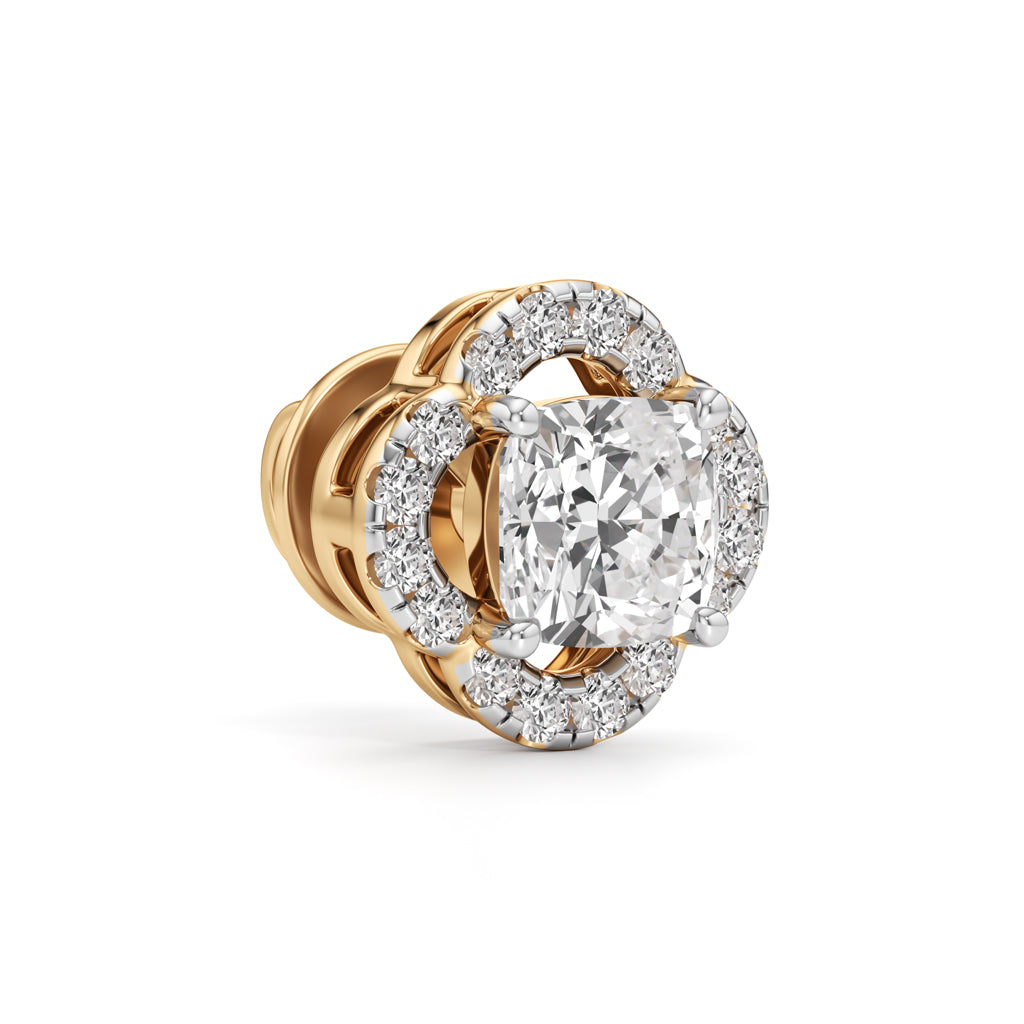 175Ct Cushion Shape Halo Studs Earrings