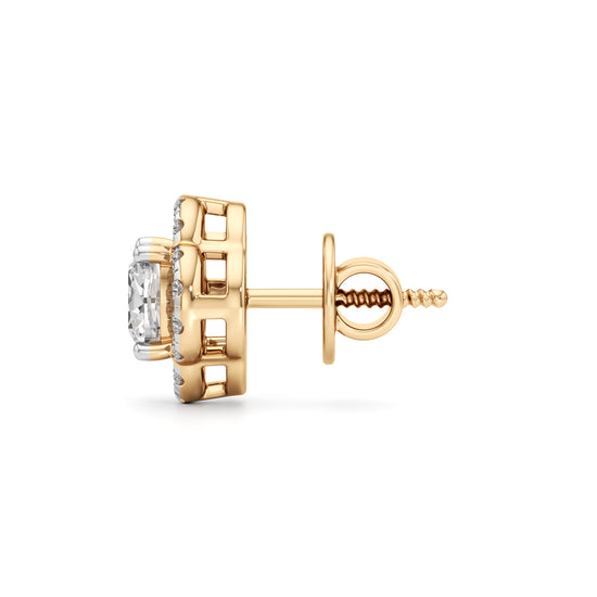 175Ct Cushion Shape Halo Studs Earrings