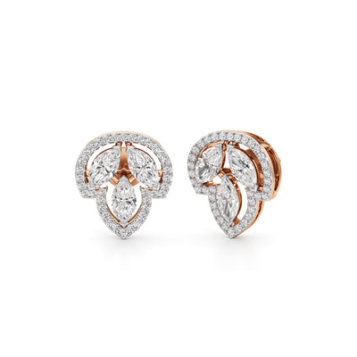 175Ct Marquise Shape Halo Studs Earrings