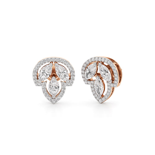 175Ct Marquise Shape Halo Studs Earrings