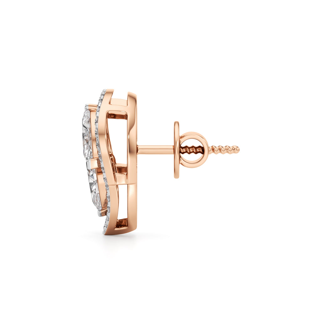 175Ct Marquise Shape Halo Studs Earrings