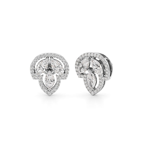 175Ct Marquise Shape Halo Studs Earrings