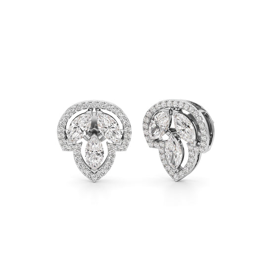 175Ct Marquise Shape Halo Studs Earrings