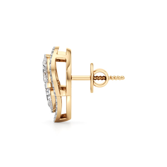 175Ct Marquise Shape Halo Studs Earrings