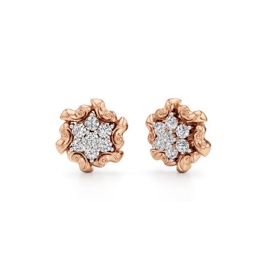 075Ct Round Shape Fancy Studs Earrings