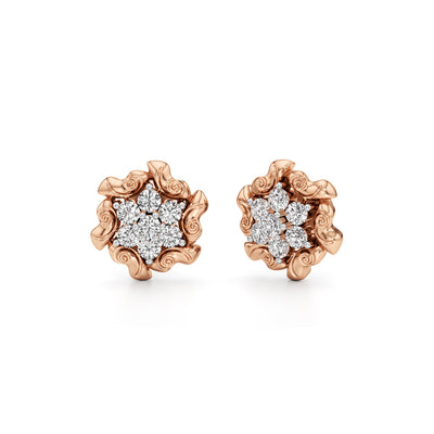 075Ct Round Shape Fancy Studs Earrings