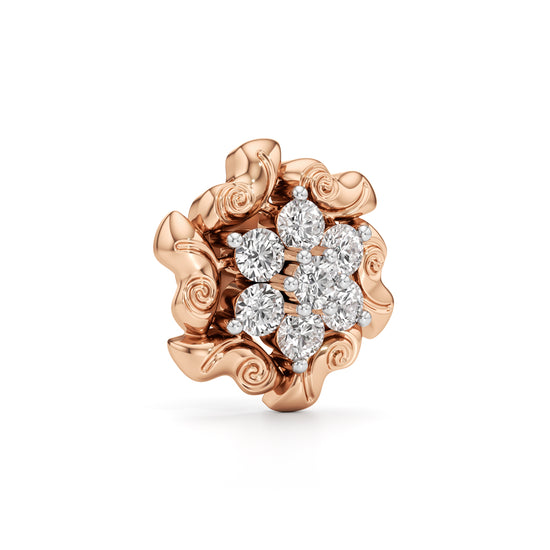 075Ct Round Shape Fancy Studs Earrings