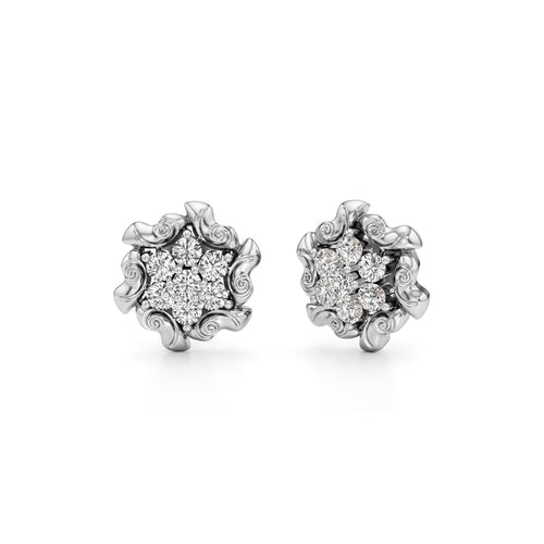 075Ct Round Shape Fancy Studs Earrings