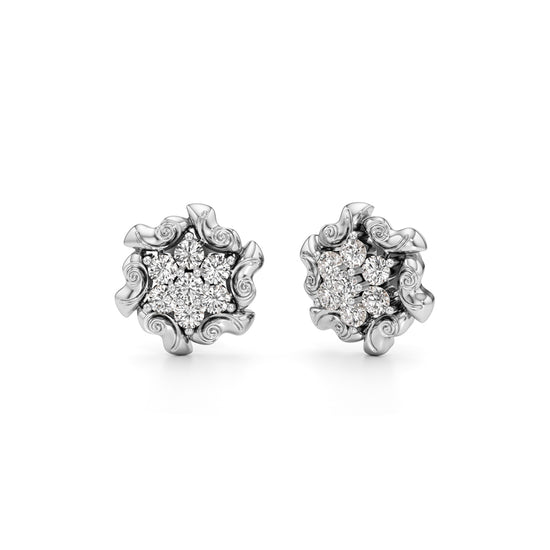 075Ct Round Shape Fancy Studs Earrings
