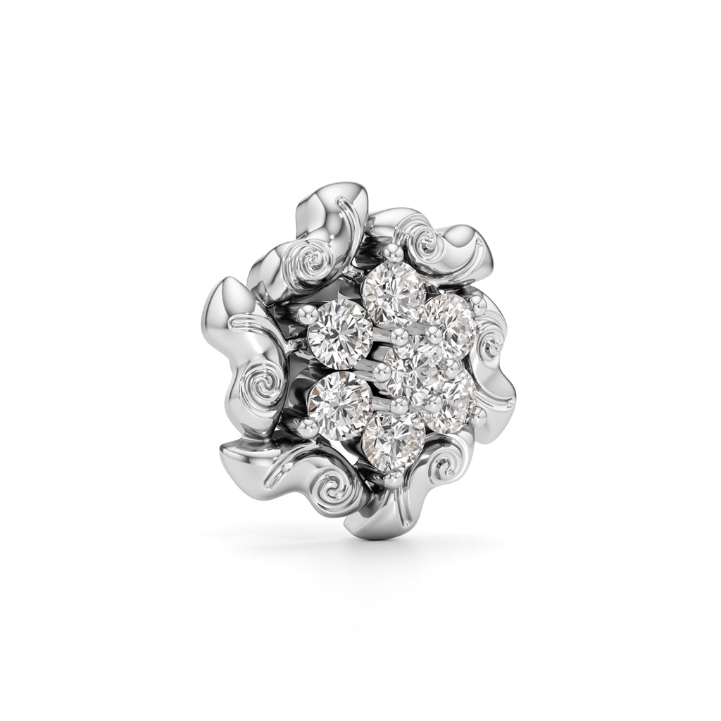 075Ct Round Shape Fancy Studs Earrings
