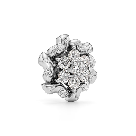 075Ct Round Shape Fancy Studs Earrings