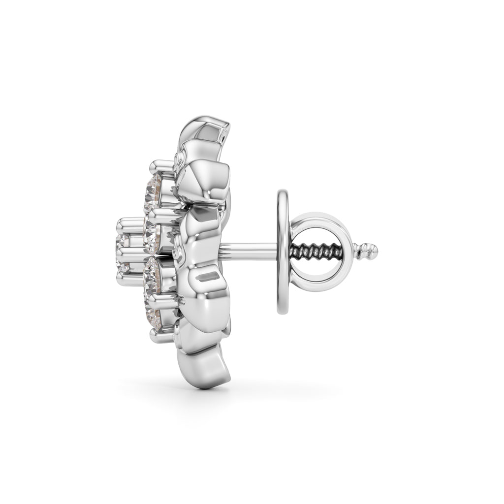 075Ct Round Shape Fancy Studs Earrings
