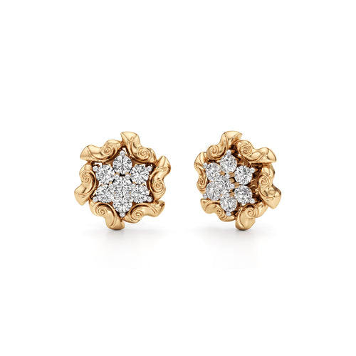 075Ct Round Shape Fancy Studs Earrings