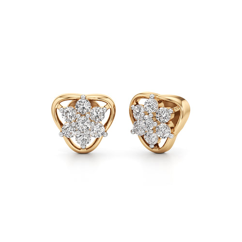075Ct Round Shape Fancy Studs Earrings