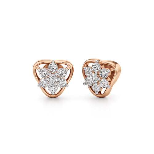 075Ct Round Shape Fancy Studs Earrings