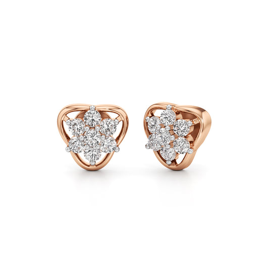 075Ct Round Shape Fancy Studs Earrings