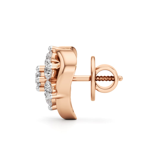 075Ct Round Shape Fancy Studs Earrings