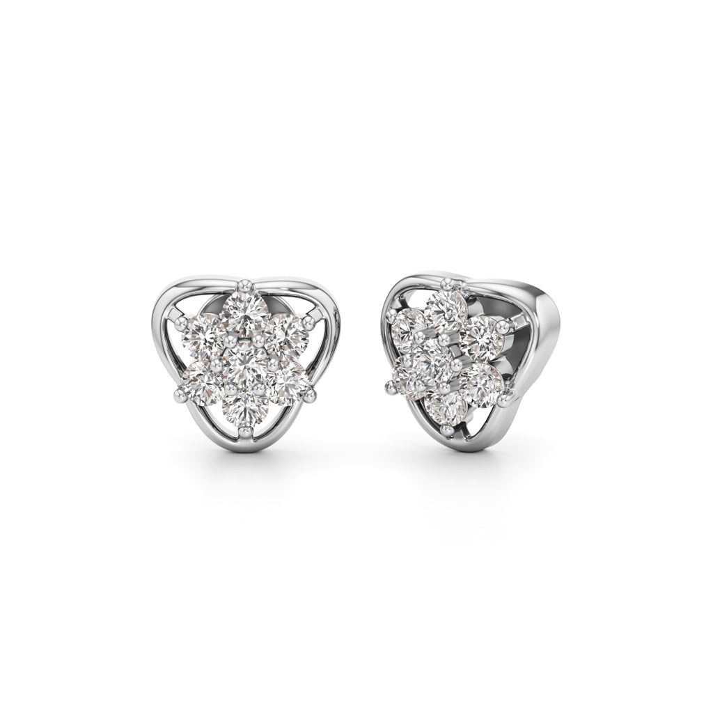 075Ct Round Shape Fancy Studs Earrings