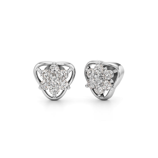 075Ct Round Shape Fancy Studs Earrings