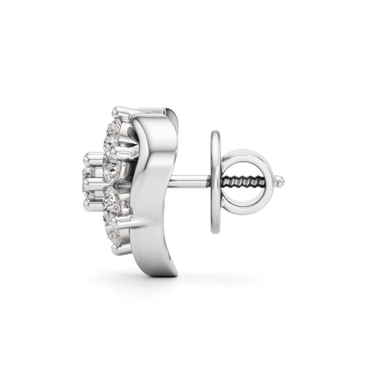 075Ct Round Shape Fancy Studs Earrings