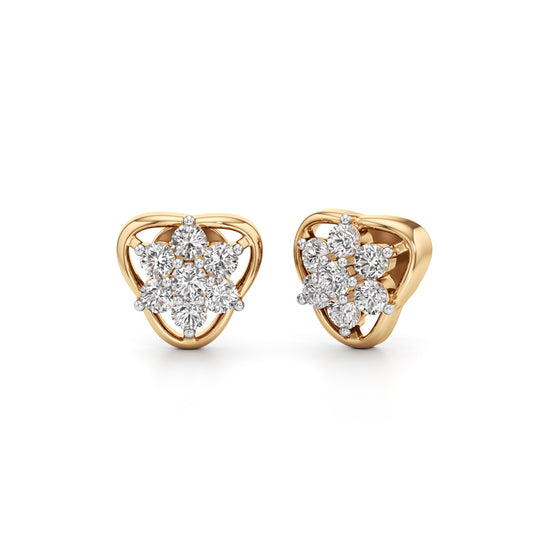 075Ct Round Shape Fancy Studs Earrings