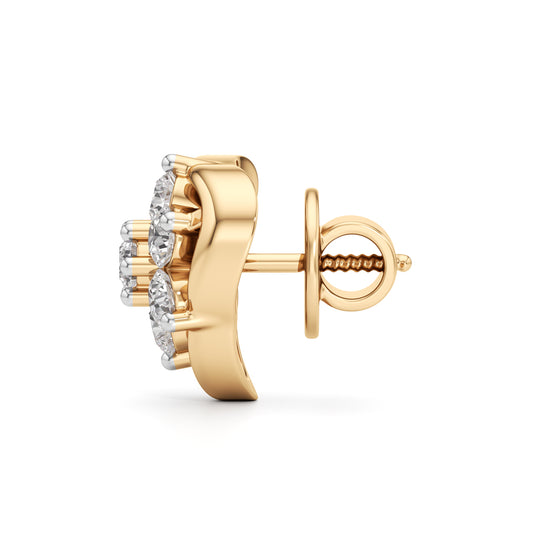 075Ct Round Shape Fancy Studs Earrings