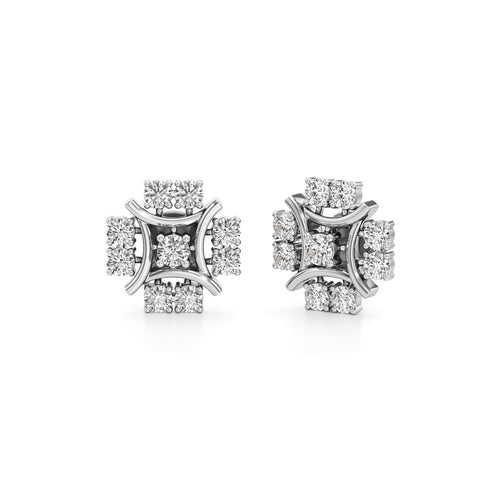 250Ct Round Shape Fancy Studs Earrings