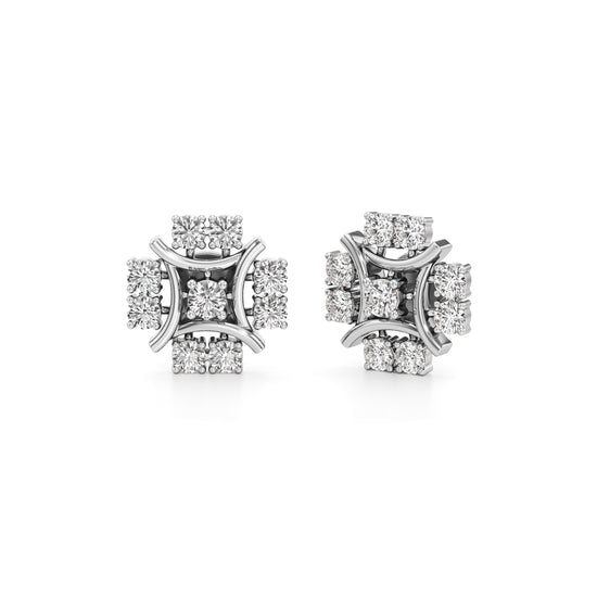 250Ct Round Shape Fancy Studs Earrings