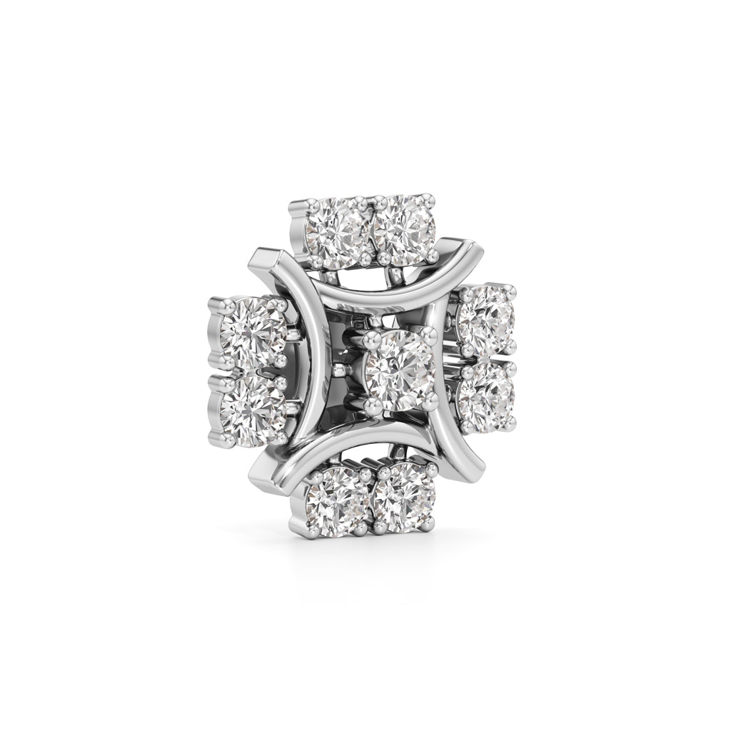 250Ct Round Shape Fancy Studs Earrings