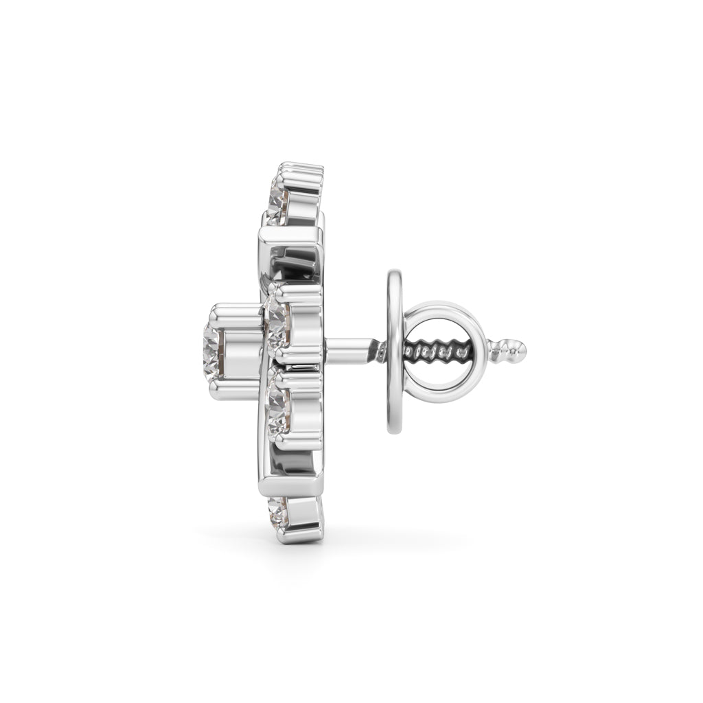 250Ct Round Shape Fancy Studs Earrings