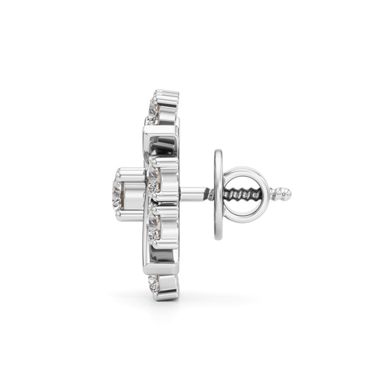 250Ct Round Shape Fancy Studs Earrings