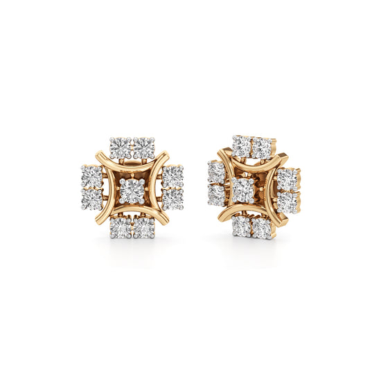 250Ct Round Shape Fancy Studs Earrings